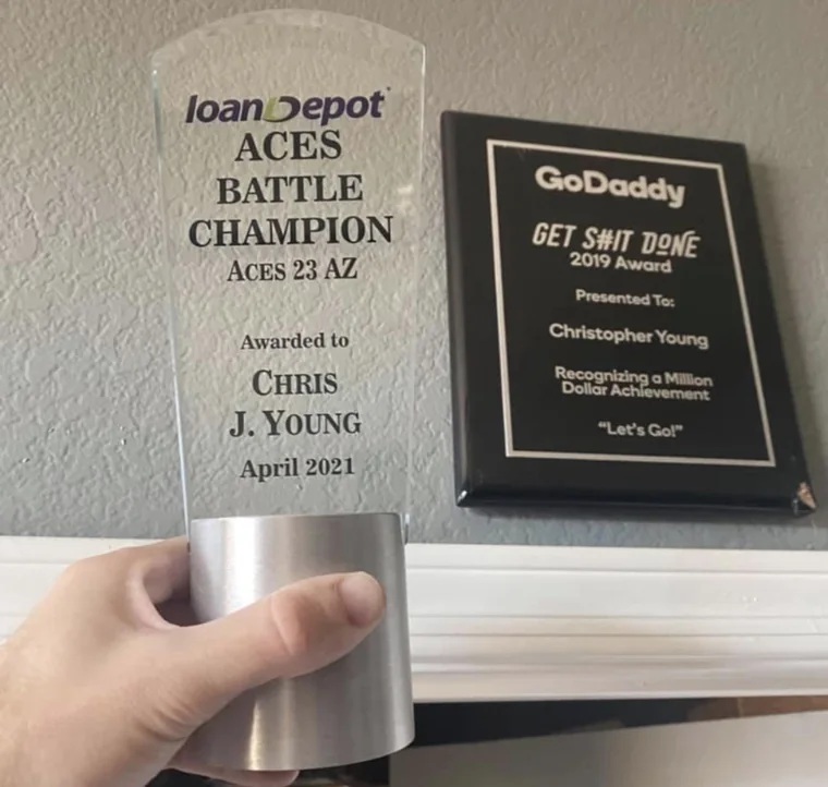 Prior professional achievement awards presented to Chris Young