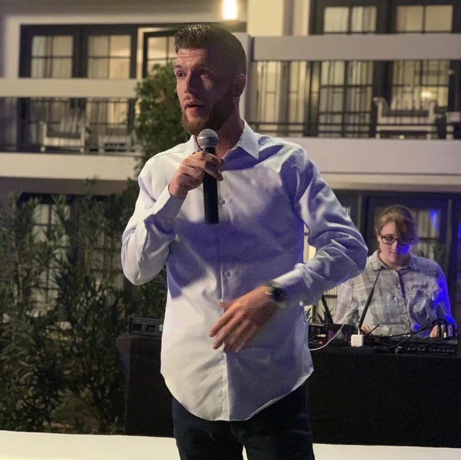 Chris Young speaking at a professional leadership event